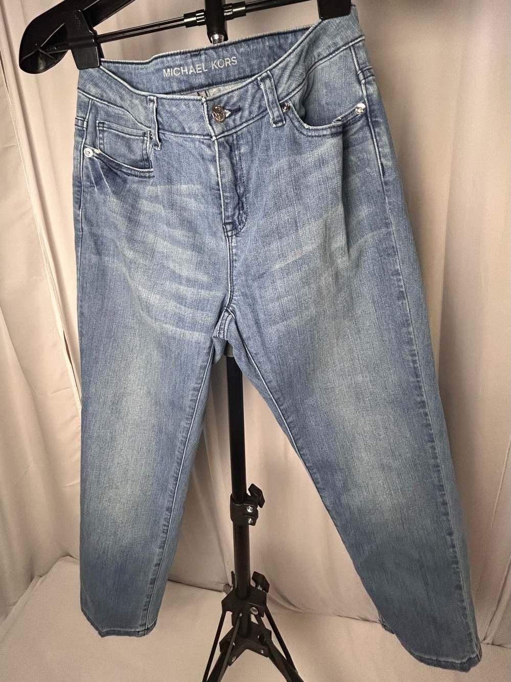 Michael Kors Light Blue Cropped Straight Jeans